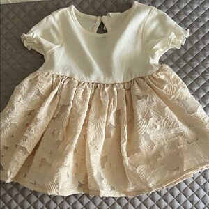 H&M Cream and Tan Formal Kids Dress